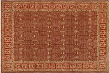 handmade Transitional Kafkaz Chobi Ziegler Brown Rust Hand Knotted RECTANGLE 100% WOOL area rug 9 x 12